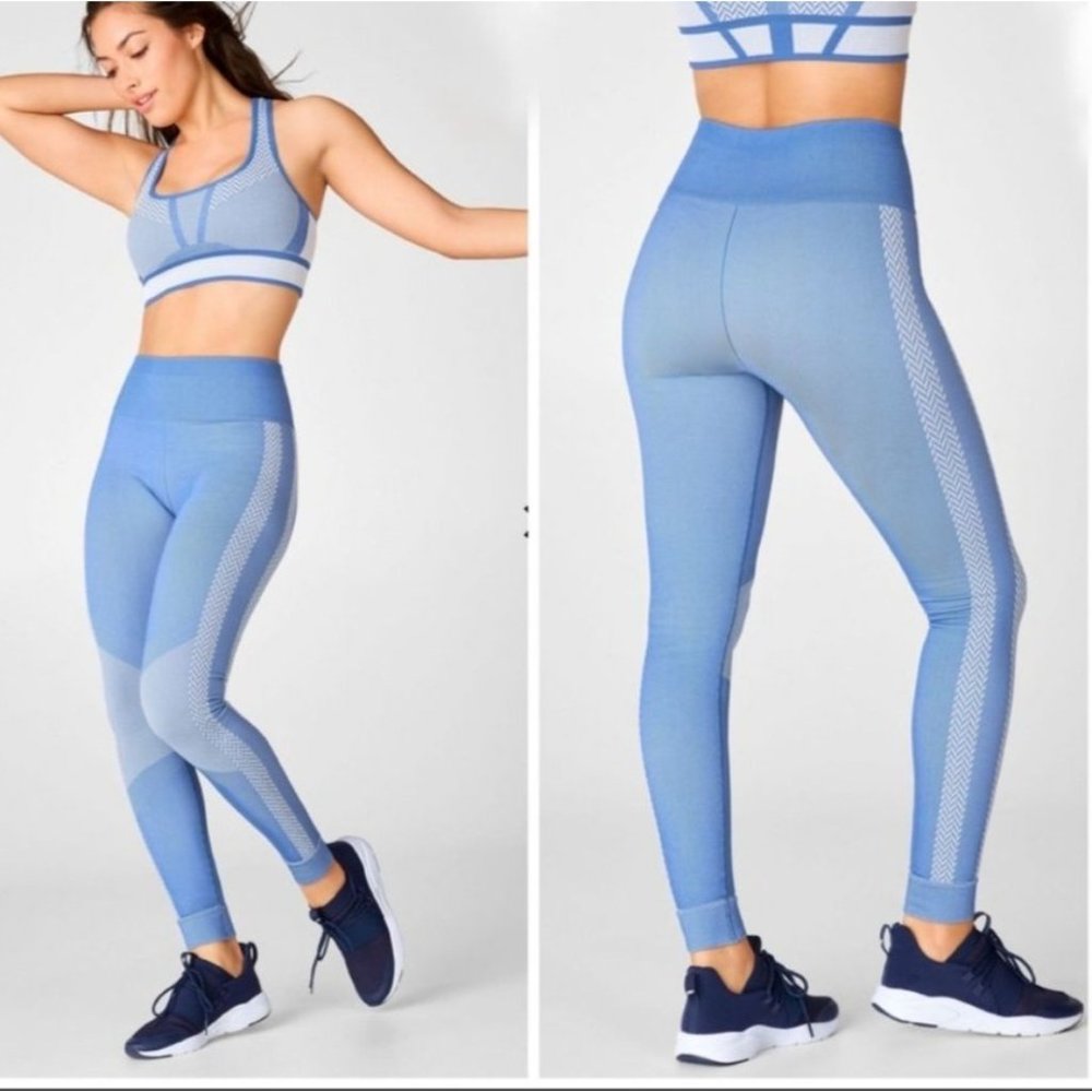 Fabletics Seamless High-Waisted Check Leggings Size S